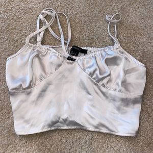 Silky forever 21 crop top with ruched back